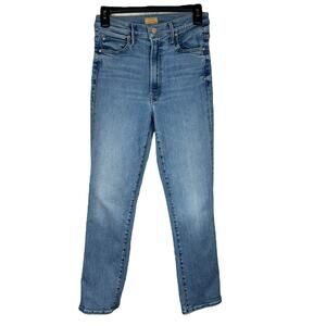 Mother SZ 28 The Swooner Rascal Ankle Jeans Let’s Trip Zip-Fly Stretch Hi-Rise